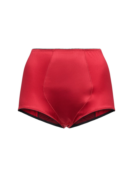 Stretch satin high waisted briefs