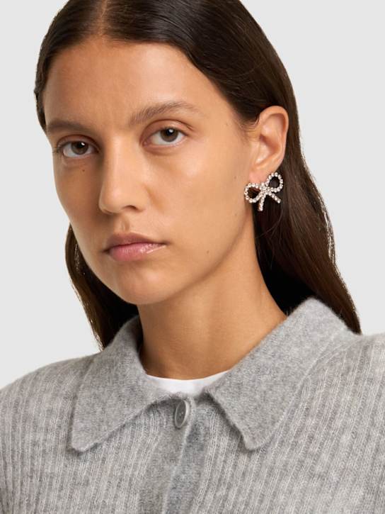 Self-portrait: Mini bow crystal stud earrings - women_1 | Luisa Via Roma