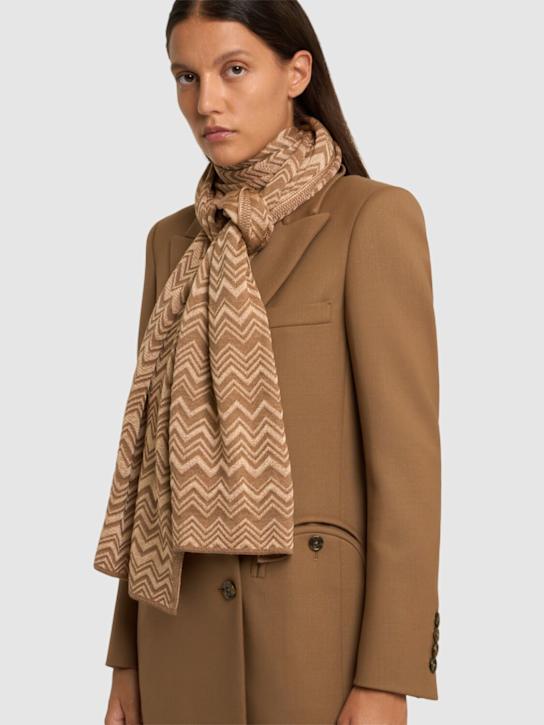 Missoni: Printed wool blend scarf - Beige - women_1 | Luisa Via Roma