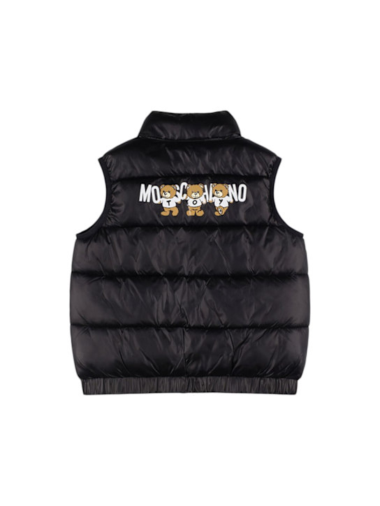 Moschino: 프린트 나일론 푸퍼 베스트 - kids-boys_1 | Luisa Via Roma