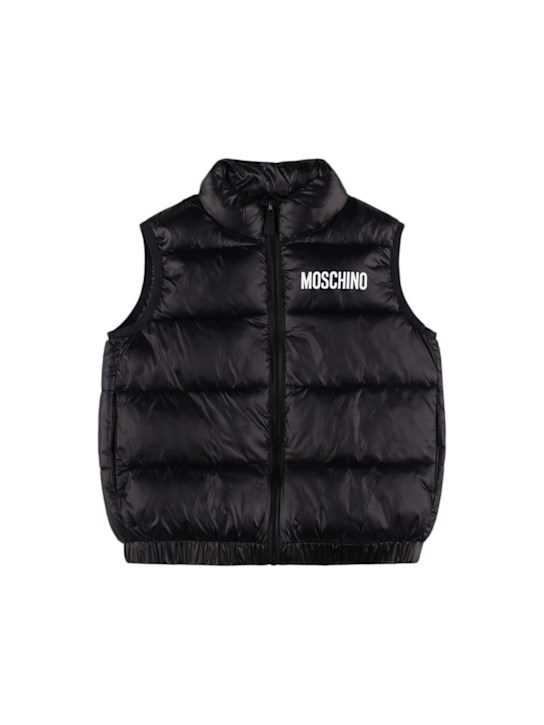 Moschino: 프린트 나일론 푸퍼 베스트 - kids-boys_0 | Luisa Via Roma