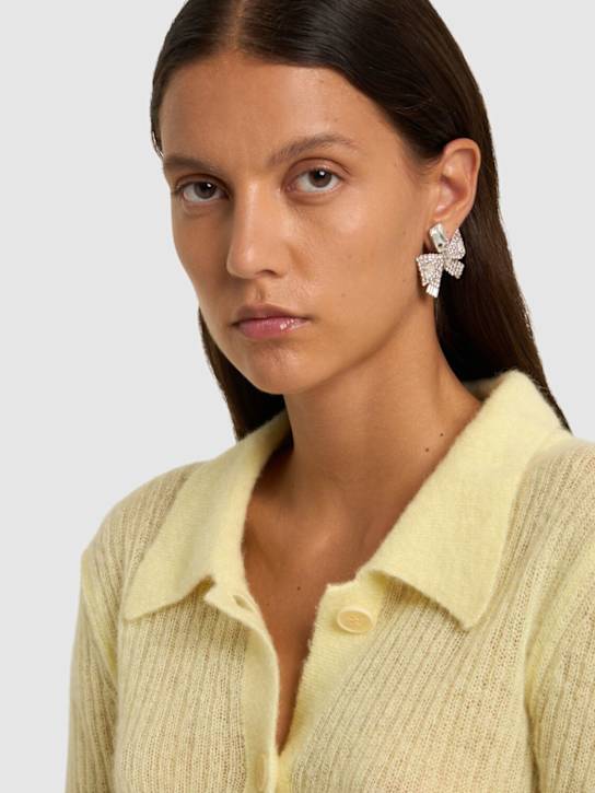 Self-portrait: Small crystal bow earrings - women_1 | Luisa Via Roma