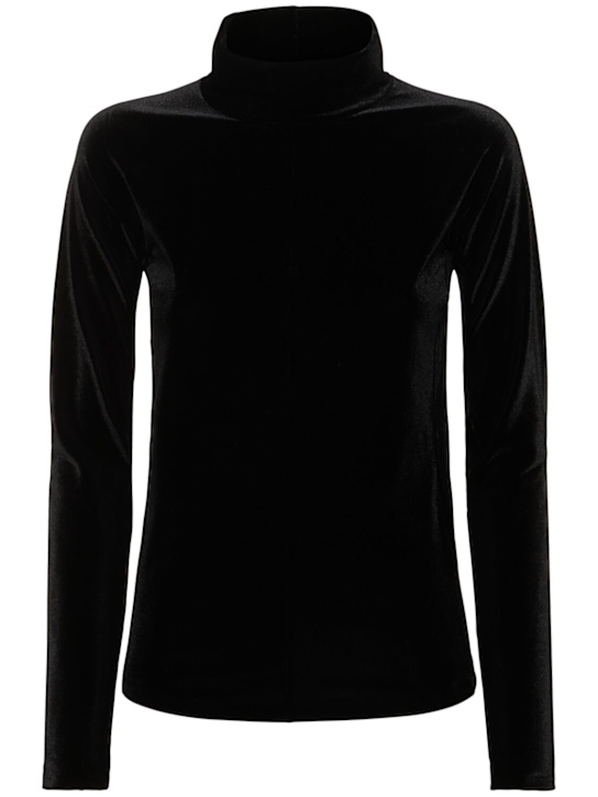 Forte_forte: Stretch velvet turtleneck top - women_0 | Luisa Via Roma