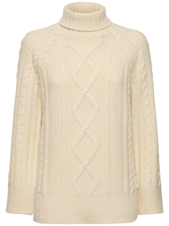 Forte_forte: Soft wool cable knit sweater - women_0 | Luisa Via Roma