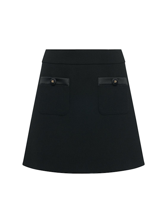 Dolce&Gabbana: Wool crepe mini skirt - women_0 | Luisa Via Roma