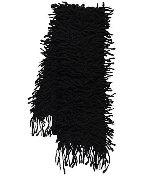 Ann Demeulemeester: Sanra felted wool fringed stole - men_0 | Luisa Via Roma