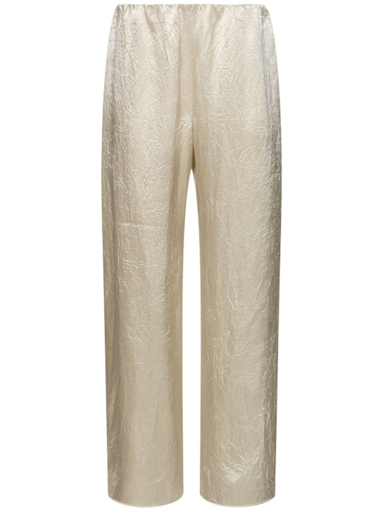 Nanushka: Brenda crinkled satin wide pants - women_0 | Luisa Via Roma