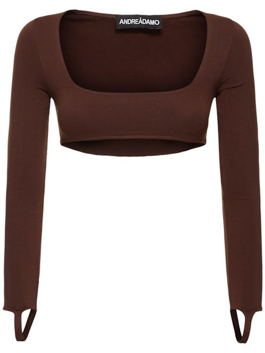 Sculpting jersey crop top - Thumbnail 1