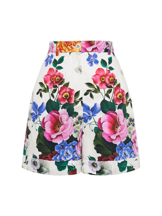 Dolce&Gabbana: Printed poplin shorts - women_0 | Luisa Via Roma