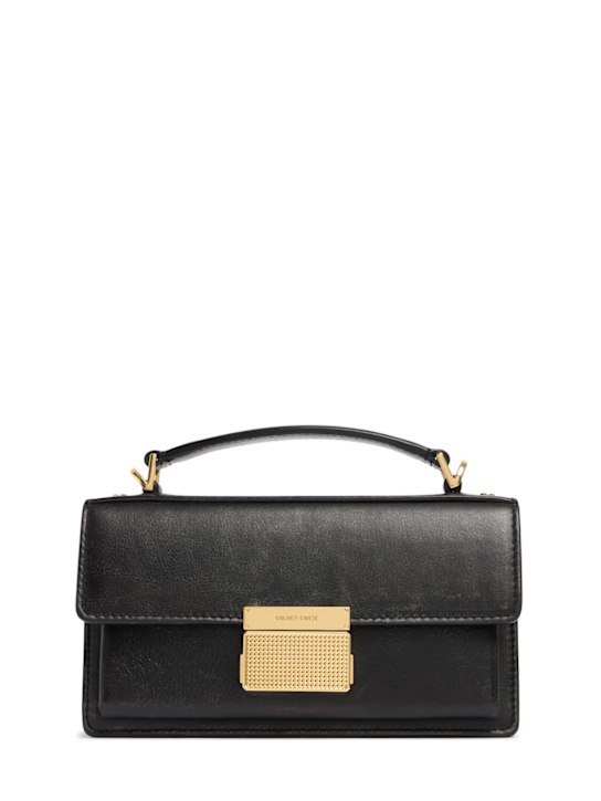 Golden Goose: Small Venezia leather top handle bag - Black - women_0 | Luisa Via Roma