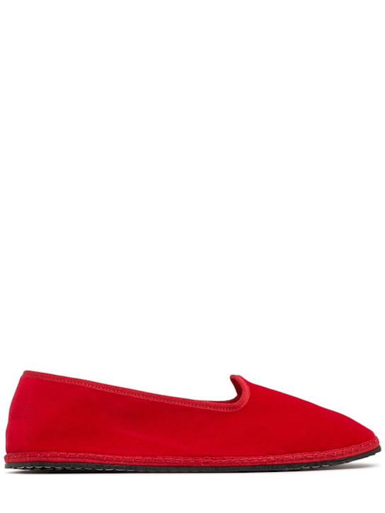 Vibi Venezia: Chaussures sans lacets en velours Rosso 10 mm - women_0 | Luisa Via Roma