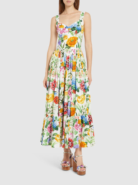 Dolce&Gabbana: Printed poplin long dress - women_1 | Luisa Via Roma