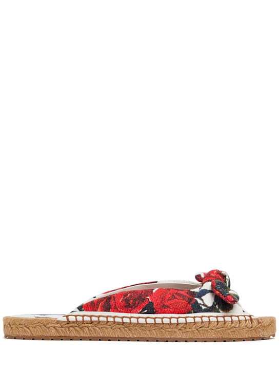 Dolce&Gabbana: 5mm Textile & rope flat espadrilles - Multicolor - women_0 | Luisa Via Roma
