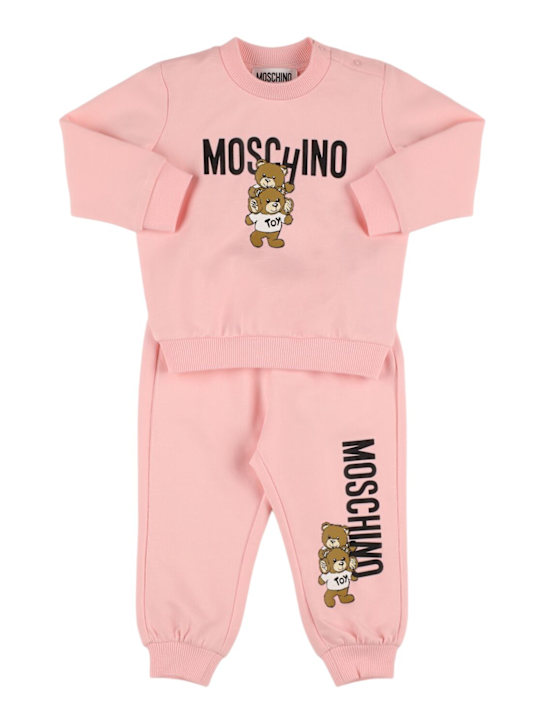 Moschino: コットンスウェットシャツ＆スウェットパンツ - kids-girls_0 | Luisa Via Roma