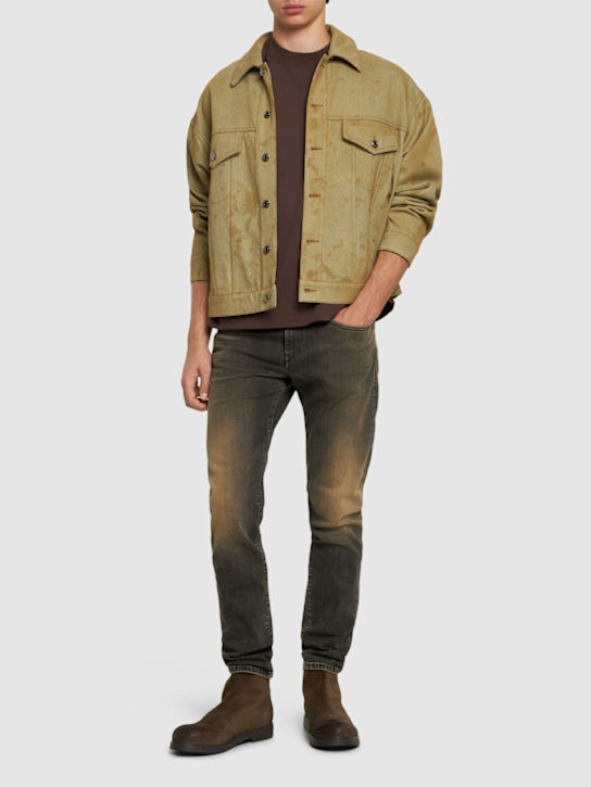 Diesel: 2019 D-Strukt slim fit denim jeans - Khaki/Black - men_1 | Luisa Via Roma