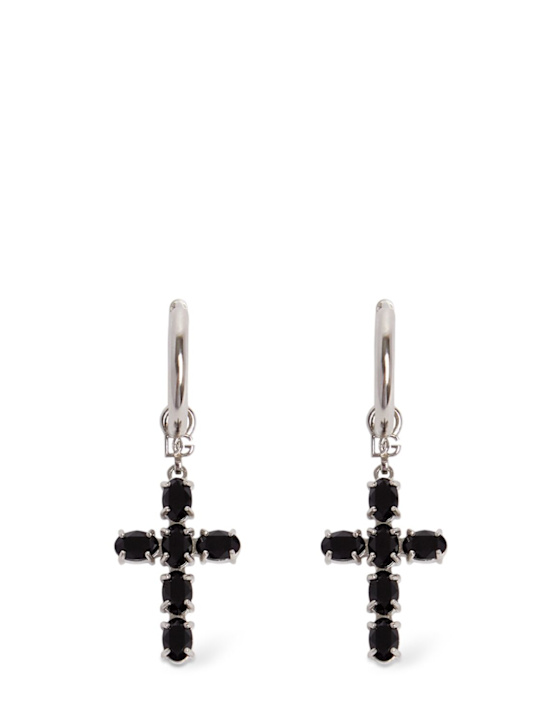 Cross hoop earrings - Thumbnail 1