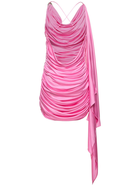Giuseppe Di Morabito: Draped viscose jersey mini dress - Pink - women_4 | Luisa Via Roma