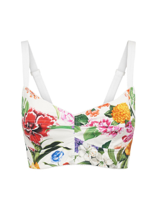 Dolce&Gabbana: Printed poplin bustier top - women_0 | Luisa Via Roma