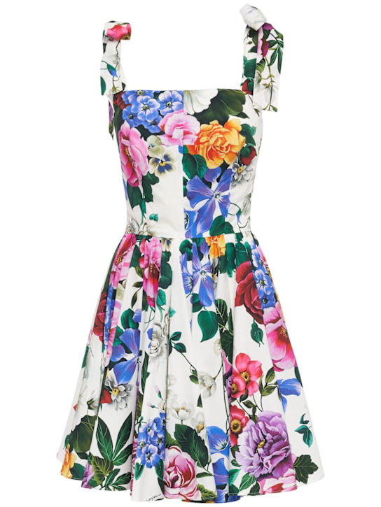 Dolce&Gabbana: Printed poplin mini dress - women_0 | Luisa Via Roma
