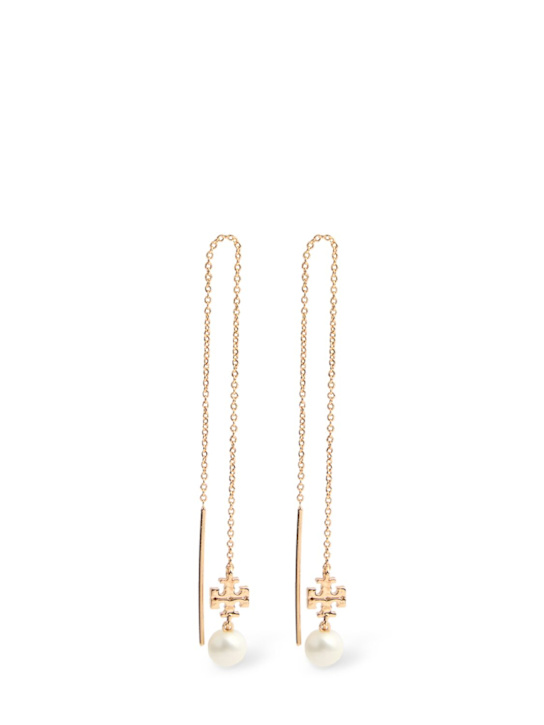 Tory Burch: Kira faux pearl long earrings - women_0 | Luisa Via Roma
