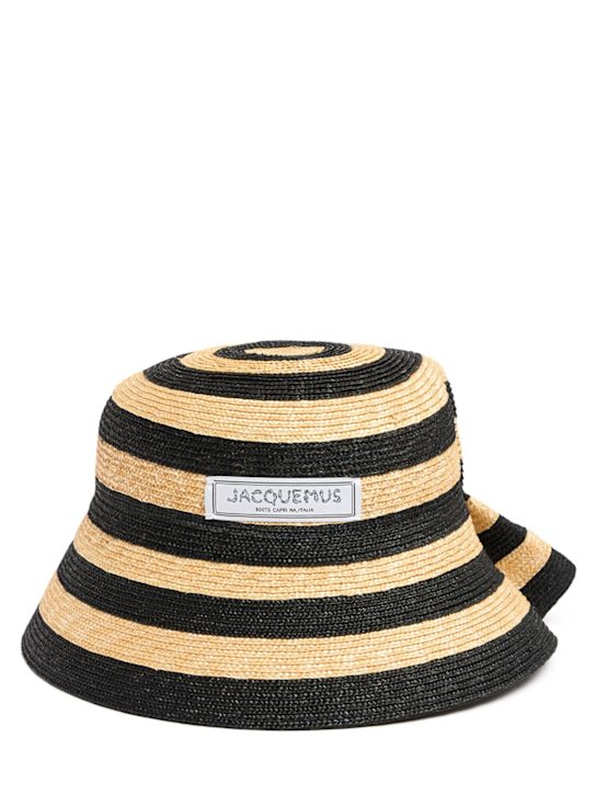 Jacquemus: La Chapeau Vela raffia bucket hat - women_0 | Luisa Via Roma