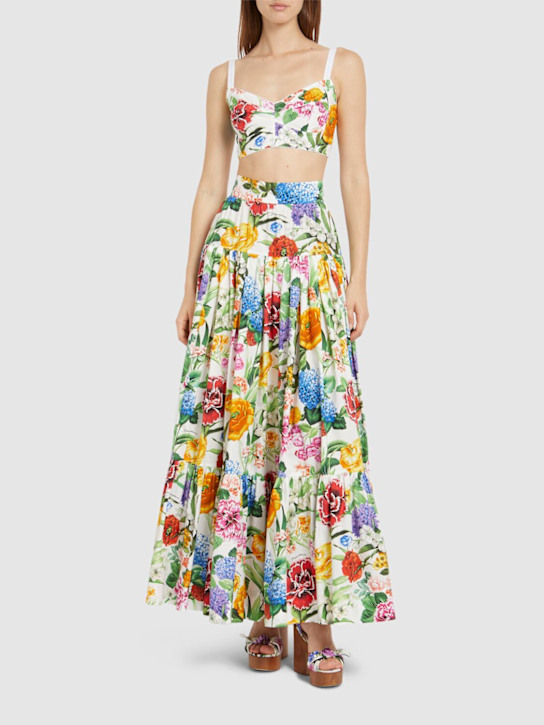 Dolce&Gabbana: Printed poplin maxi skirt - women_1 | Luisa Via Roma