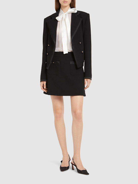 Dolce&Gabbana: Wool crepe mini skirt - women_1 | Luisa Via Roma