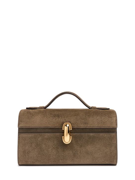 Savette: Symmetry suede pochette - women_0 | Luisa Via Roma