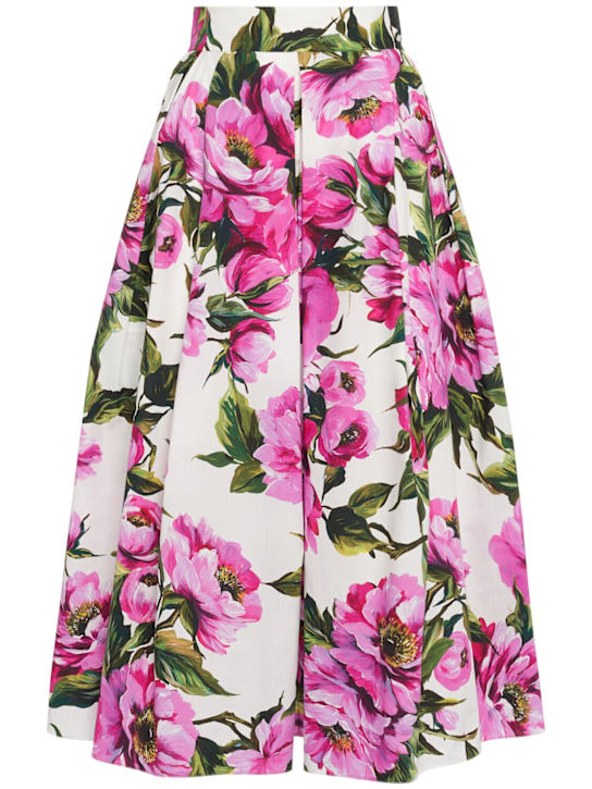 Dolce&Gabbana: Printed poplin midi skirt - women_0 | Luisa Via Roma