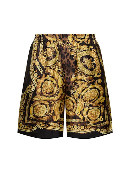 Versace: Wild Barocco silk shorts - men_0 | Luisa Via Roma