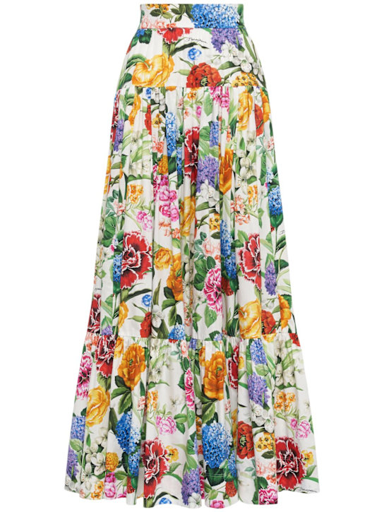 Dolce&Gabbana: Printed poplin maxi skirt - women_0 | Luisa Via Roma