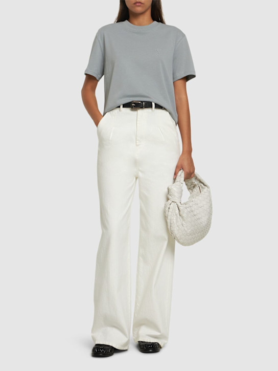 AMI Paris: Adc logo cotton t-shirt - women_1 | Luisa Via Roma