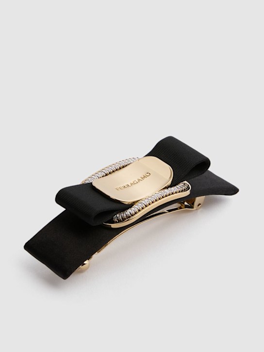 Ferragamo: Ferm embellished hair clip - Black/Gold - women_1 | Luisa Via Roma