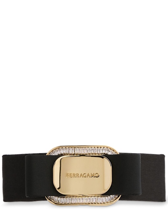 Ferragamo: Ferm embellished hair clip - Black/Gold - women_0 | Luisa Via Roma