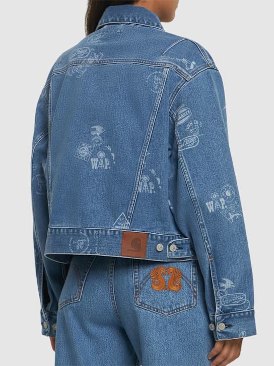 Carhartt WIP: Maitland Stamp denim jacket - Bleached Blue - women_2 | Luisa Via Roma