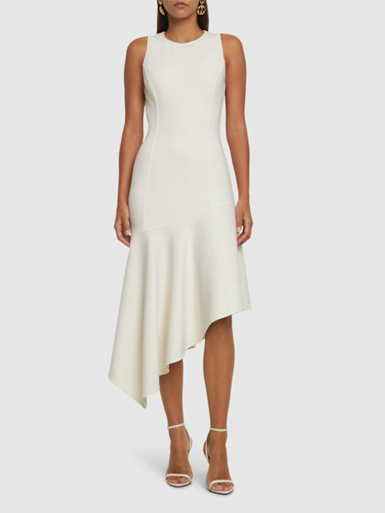 Michael Kors Collection: Asymmetrical draped midi dress - White - women_1 | Luisa Via Roma