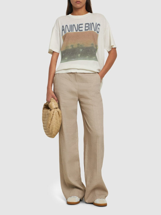 ANINE BING: Cade コットンジャージーTシャツ - women_1 | Luisa Via Roma