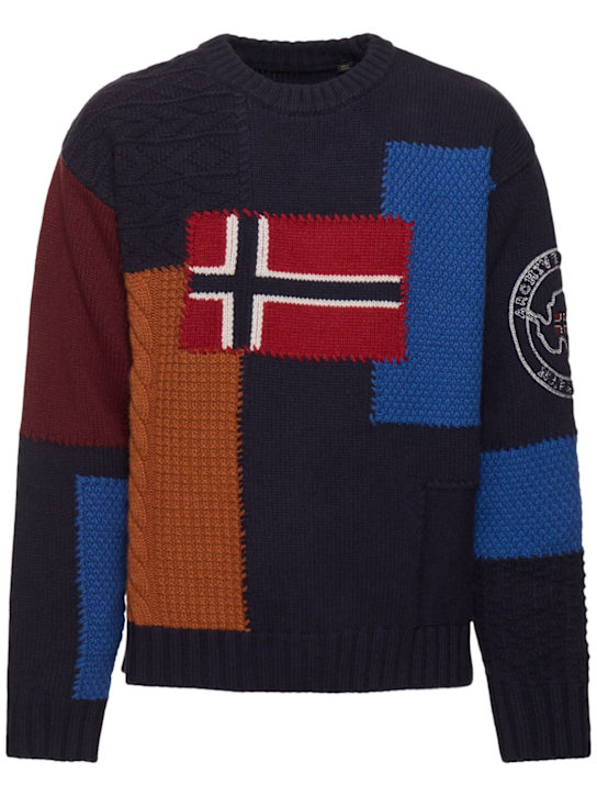 Napapijri: Maglione patchwork - Multicolore - men_0 | Luisa Via Roma