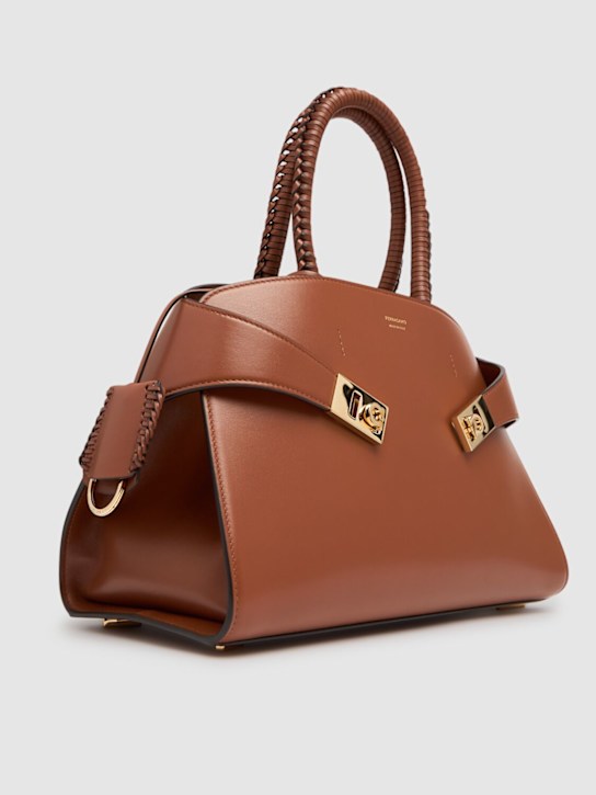 Ferragamo: Small Hug leather top handle bag - women_3 | Luisa Via Roma