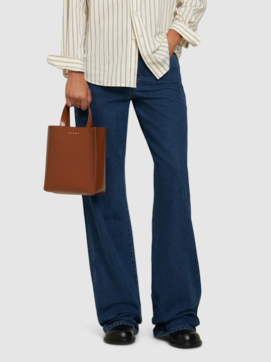 Marni: mini N/S Museo leather tote bag - women_1 | Luisa Via Roma