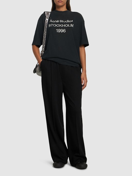 Acne Studios: Exford U 1996 cotton blend t-shirt - Washed Black - women_1 | Luisa Via Roma