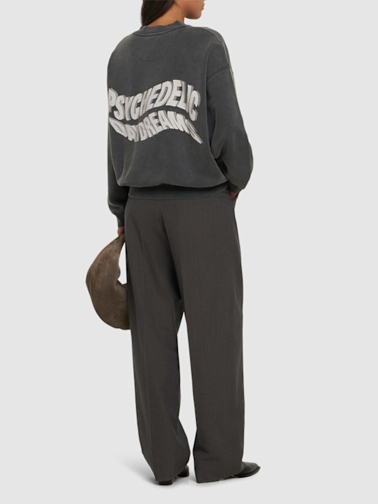 ANINE BING: Jaci コットンジャージースウェットシャツ - women_1 | Luisa Via Roma