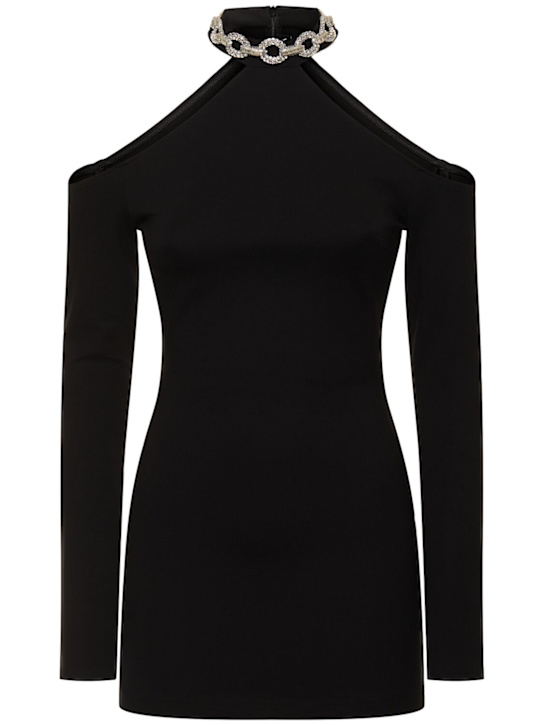 David Koma: Chain collar jersey mini dress - women_0 | Luisa Via Roma