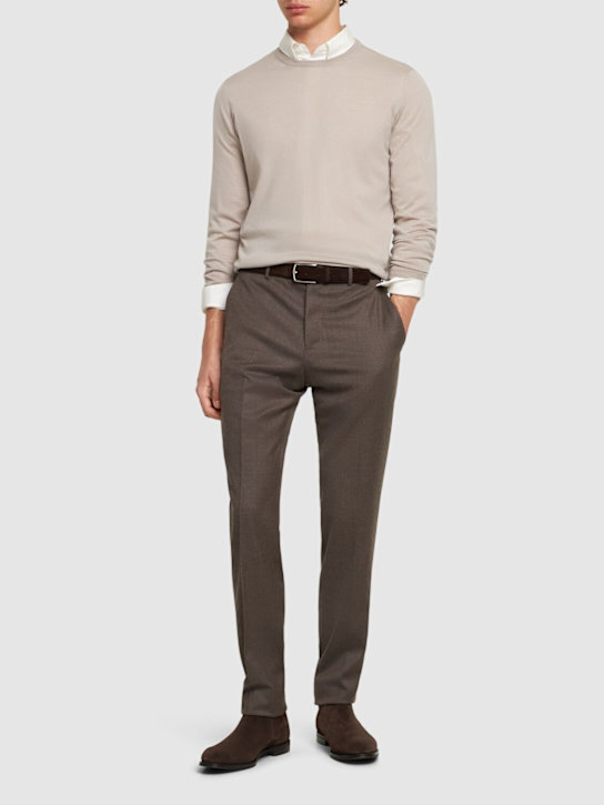 PT Torino: Superfine wool slim fit crewneck sweater - men_1 | Luisa Via Roma