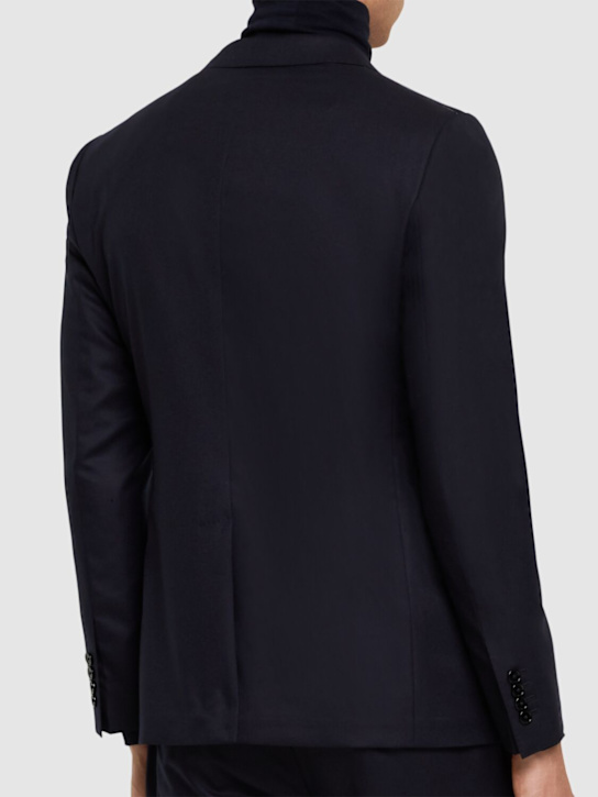 Dolce&Gabbana: Deconstructed wool flannel blazer - Dark Blue - men_2 | Luisa Via Roma