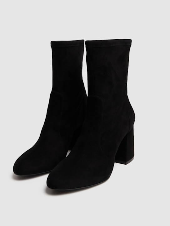 Stuart Weitzman: 85mm Flareblock suede ankle boots - Black - women_2 | Luisa Via Roma