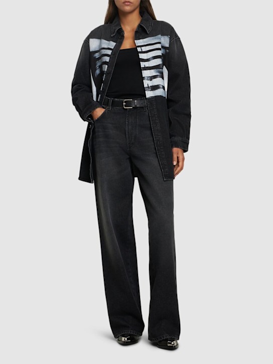 Jean Paul Gaultier: Body printed high rise boyfriend jeans - women_1 | Luisa Via Roma