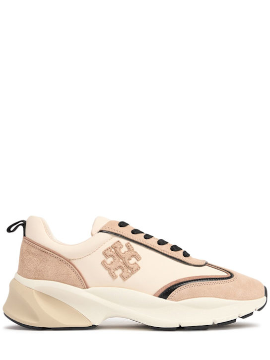 Tory Burch: 30mm Good Luck leather sneakers - women_0 | Luisa Via Roma