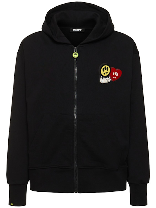 Barrow: Zip-up sweatshirt hoodie - Black - men_0 | Luisa Via Roma