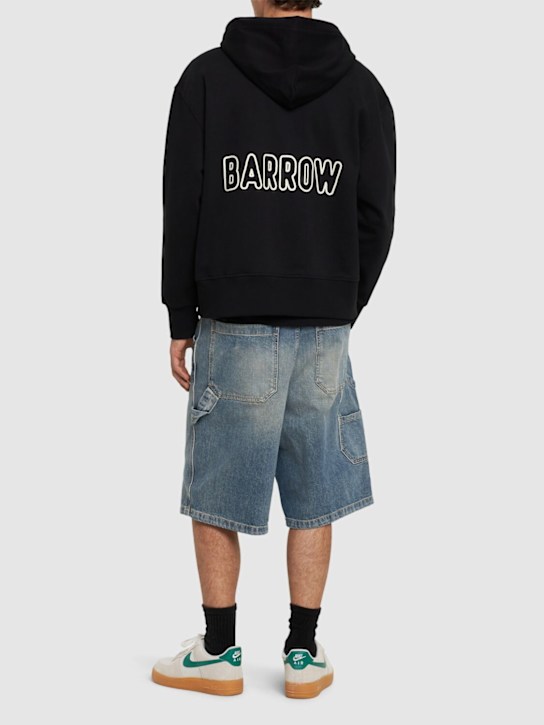 Barrow: Zip-up sweatshirt hoodie - Black - men_1 | Luisa Via Roma